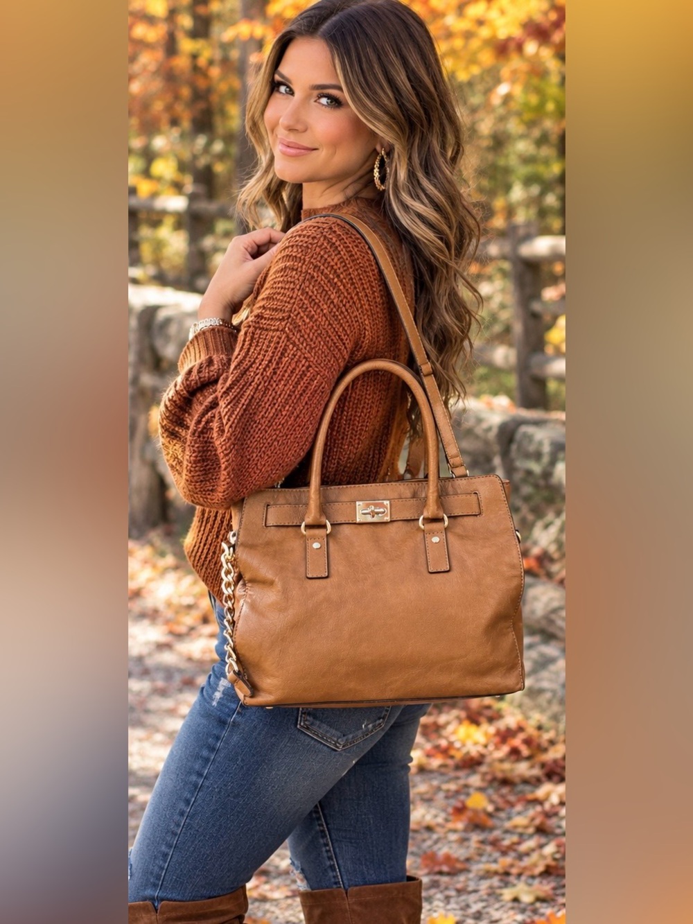 Michael Kors Leather Tote in Brown